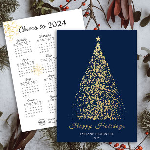 2024 Kalender Xmas Tree Business Logo Vakantie Kaa Kaart