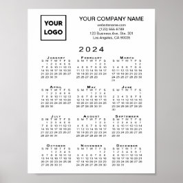 2024 Kalender Zakelijke Logo en Tekst Poster
