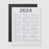2024 Kalender Zwart-wit Eenvoudige Magnetische Inv (Voorkant / Achterkant)