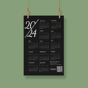 2024 Kalender Zwart-wit Instagram Volg ons Programmakaart
