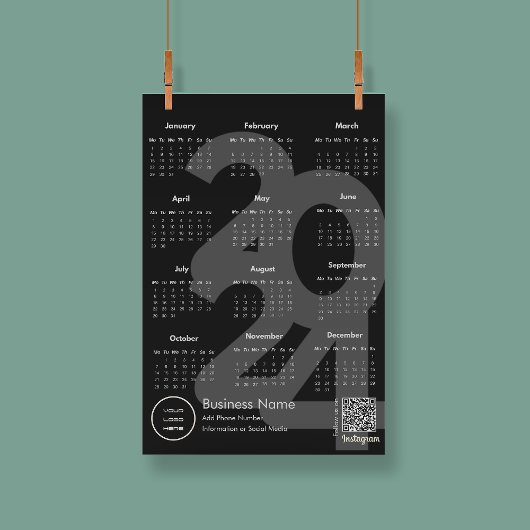 2024 Kalender Zwart-wit Instagram Volg ons Programmakaart