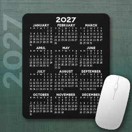 2024 Kalender - zwarte achtergrond - Verticaal Muismat