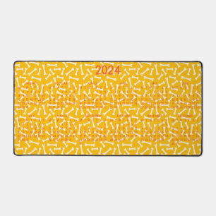 2024 Kalenderhond Botten ontwerppatroon Bureaumat