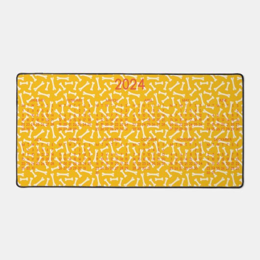 2024 Kalenderhond Botten ontwerppatroon Bureaumat (Voorkant)