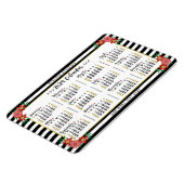 2024 Kalenderjaar Maandelijks Bloemen Stripes Prep Magneet (Linkerzijde)