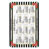 2024 Kalenderjaar Maandelijks Bloemen Stripes Prep Magneet (Verticaal)