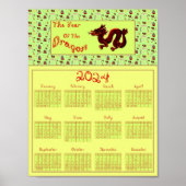 2024 Kalenderjaar van de draak Printable Poster (Voorkant)