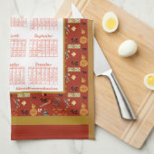 2024 Kalenderjaar van de Dragon Chinese favorieten Theedoek (Quarter Fold)