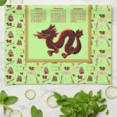 2024 Kalenderjaar van de Dragon Music Luck Theedoek (Gevouwen)