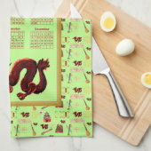 2024 Kalenderjaar van de Dragon Music Luck Theedoek (Quarter Fold)