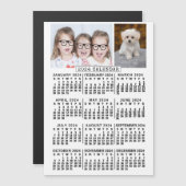 2024 Kalenderjaar Wit | Foto Sjabloon Magneet (Voorkant / Achterkant)