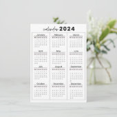 2024 kalenders volledig jaar kaart (Staand voorkant)