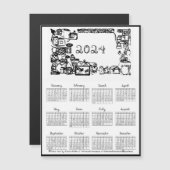 2024 Kalenderstof Lettertype Naaien Fabricated Lij (Voorkant / Achterkant)