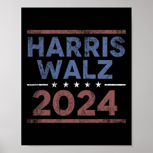 2024 - Kamala Harris Tim Walz 1 Poster (Voorkant)
