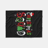2024 Kerst Squad Grappig Xmas Tree Family Matchi Fleece Deken (Voorkant (Horizontaal))