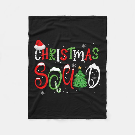 2024 Kerst Squad Grappig Xmas Tree Family Matchi Fleece Deken (Voorkant)