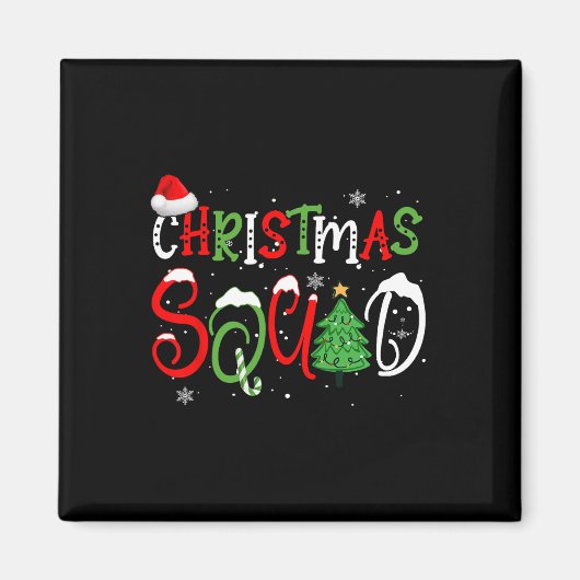2024 Kerst Squad Grappig Xmas Tree Family Matchi Magneet (Voorkant)