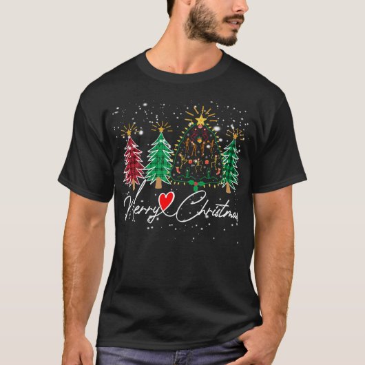 2024 Kerstboom Skelet Vrolijk Kerstfeest T-shirt (Voorkant)