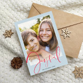 2024 KERSTFOTO Stijlvol script rood vreugdevol Feestdagenkaart