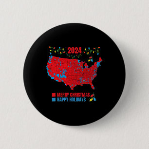 2024 Kiesdistrictkaart Prettig Kerstfeest Trump Gr Ronde Button 5,7 Cm