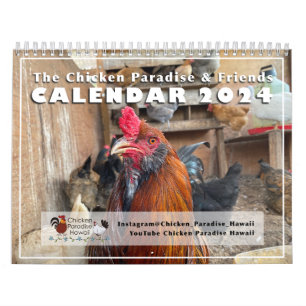 2024 Kippenparadijs Hawaii Kalender