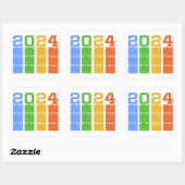 2024 Kleurrijke Kalender Vierkante Sticker (Vel)