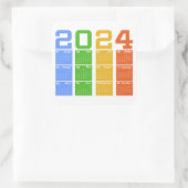 2024 Kleurrijke Kalender Vierkante Sticker (Tas)