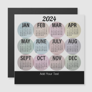 2024 - Kleurrijke maandelijkse magneetkalender