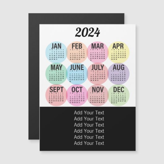 2024 - Kleurrijke Maandkalender (Voorkant / Achterkant)