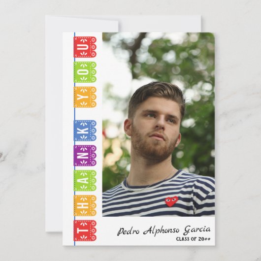 2024 Kleurrijke Mexicaanse Fiesta Graduation Party Bedankkaart (Voorkant)