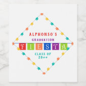 2024 Kleurrijke Mexicaanse Fiesta Graduation Party Wijn Etiket (Enkel label)