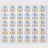 2024 Kleuterschool Afstuderen Schattige Aangepast  Cadeaupapier (Vlak)