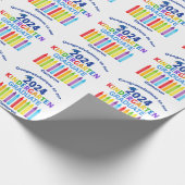 2024 Kleuterschool Afstuderen Schattige Aangepast  Cadeaupapier (Hoek)