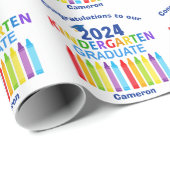 2024 Kleuterschool Afstuderen Schattige Aangepast  Cadeaupapier (Rol Hoek)