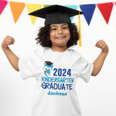 2024 Kleuterschool Afstuderen Schattige Blauwe Uil T-shirt