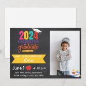 2024 Kleuterschool Afstuderen Uitnodiging met Foto (Voorkant / Achterkant)