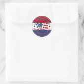 2024 Laat Freedom Ring USA Vlag Ronde Sticker (Tas)