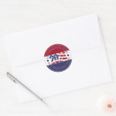 2024 Laat Freedom Ring USA Vlag Ronde Sticker (Envelop)