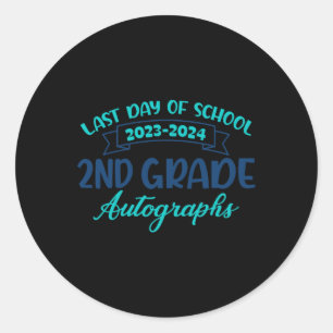 2024 Laatste dag van de school handtekening 2e gra Ronde Sticker