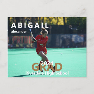 2024 Lacrosse Foto Afstuderen Aankondiging Briefkaart