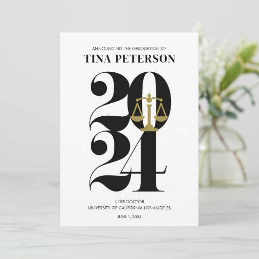 2024 Law School Afstuderen Aankondiging (Staand voorkant)