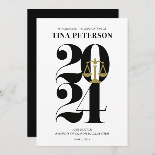 2024 Law School Afstuderen Aankondiging (Voorkant / Achterkant)