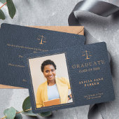 2024 Law school afstuderen marine gouden foto Aankondiging