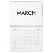 2024 Lege Kalender Met Feestdagen Grote Nummers (Mar 2027)