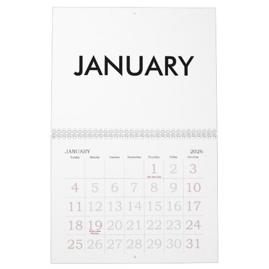 2024 Lege Kalender Met Feestdagen Grote Nummers (Jan 2026)