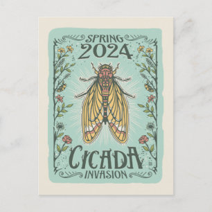 2024 Lente Cicada Invasie Briefkaart