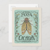 2024 Lente Cicada Invasie Briefkaart (Voorkant / Achterkant)