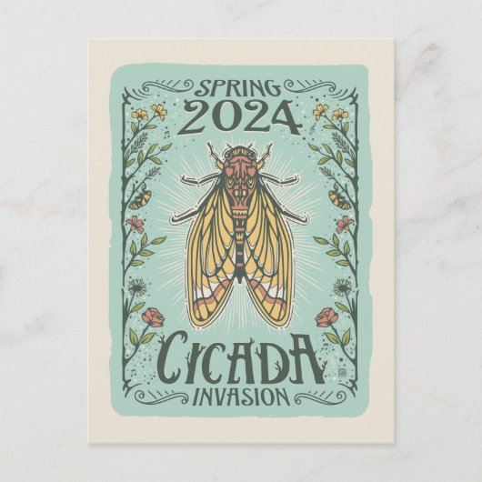 2024 Lente Cicada Invasie Briefkaart (Voorkant)