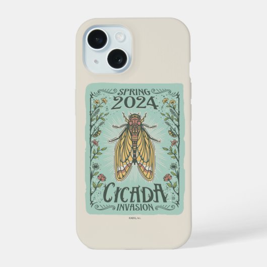 2024 Lente Cicada Invasie iPhone 15 Case (Achterkant)