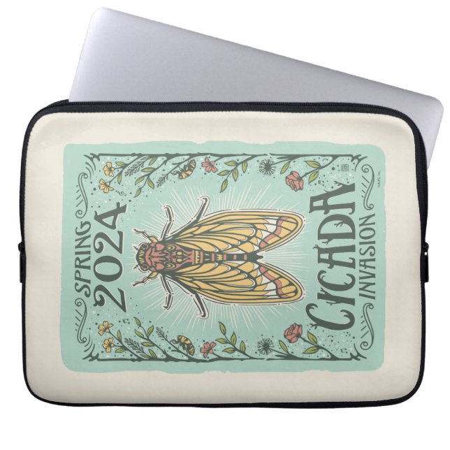 2024 Lente Cicada Invasie Laptop Sleeve (Voorkant)